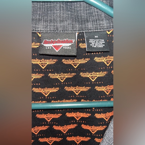 Harley Davidson Las Vegas denim jacket with orange lining - Picture 4 of 7